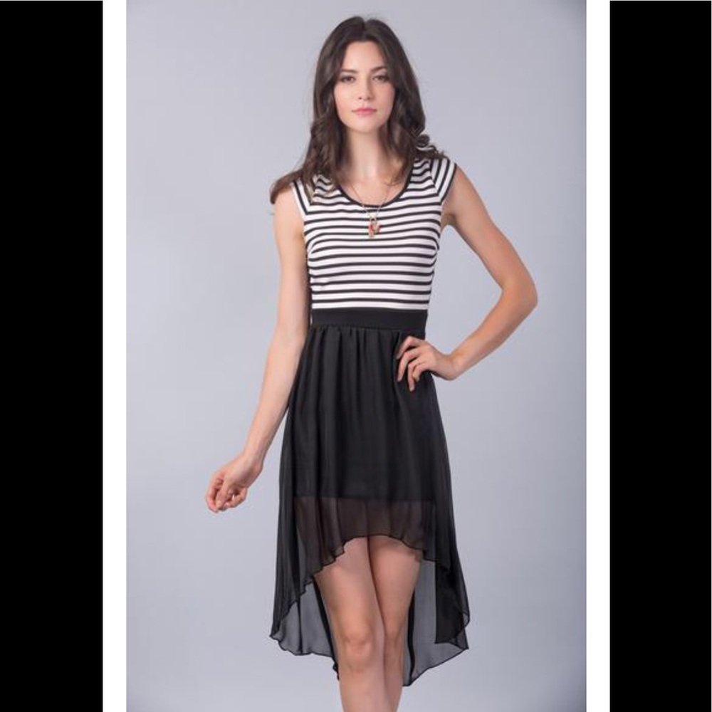 Lace Back High Low Dress